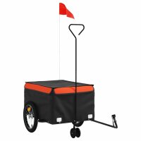 vidaXL Fahrradanh&auml;nger Schwarz und Orange 45 kg Eisen