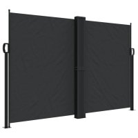 vidaXL Seitenmarkise Ausziehbar Schwarz 160x1000 cm