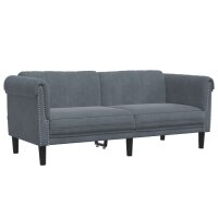 vidaXL Sofa 2-Sitzer Dunkelgrau Samt