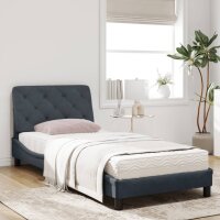 vidaXL Bett mit Matratze Dunkelgrau 90x200 cm Samt