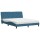 vidaXL Bett mit Matratze Blau 160x200 cm Samt