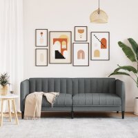 vidaXL Sofa 2-Sitzer Dunkelgrau Stoff