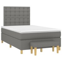 vidaXL Boxspringbett mit Matratze Dunkelgrau 120x190 cm Stoff