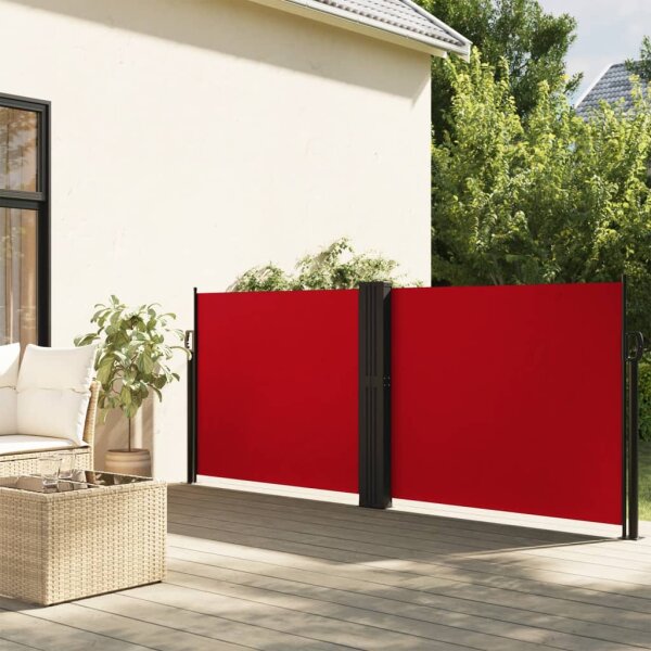 vidaXL Seitenmarkise Ausziehbar Rot 100x600 cm