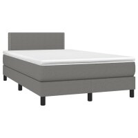 vidaXL Boxspringbett mit Matratze Dunkelgrau 120x190 cm Stoff