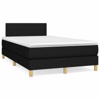 vidaXL Boxspringbett mit Matratze Schwarz 120x190 cm Stoff