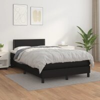 vidaXL Boxspringbett mit Matratze Schwarz 120x190 cm Kunstleder