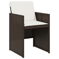 vidaXL Gartenst&uuml;hle mit Kissen 4 Stk. Braun Poly Rattan