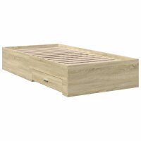 vidaXL Bettgestell mit Schubladen Sonoma-Eiche 90x190 cm Holzwerkstoff