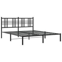 vidaXL Bettgestell mit Kopfteil Metall Schwarz 150x200 cm