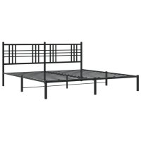 vidaXL Bettgestell mit Kopfteil Metall Schwarz 193x203 cm