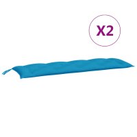 vidaXL Gartenbank-Auflagen 2 Stk. Hellblau 150x50x7 cm Oxford-Gewebe