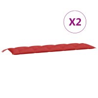 vidaXL Gartenbank-Auflagen 2 Stk. Rot 180x50x7 cm Oxford-Gewebe