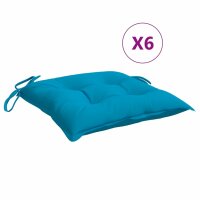 vidaXL Stuhlkissen 6 Stk. Hellblau 40x40x7 cm Oxford-Gewebe