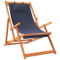 vidaXL Strandst&uuml;hle 2 Stk. Klappbar Blau Stoff