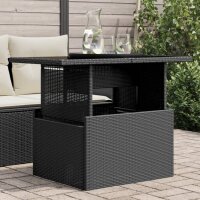 vidaXL Gartentisch mit Glasplatte Schwarz 100x55x73 cm Poly Rattan