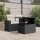 vidaXL Gartentisch mit Glasplatte Schwarz 100x55x73 cm Poly Rattan