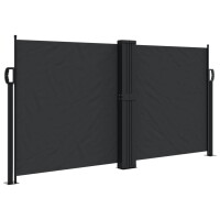 vidaXL Seitenmarkise Ausziehbar Schwarz 120x1000 cm