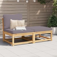 vidaXL 3-tlg. Garten-Lounge-Set mit Kissen Massivholz Akazie