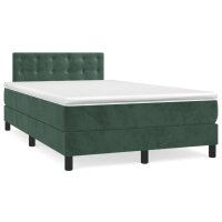 vidaXL Boxspringbett mit Matratze Dunkelgr&uuml;n 120x190 cm Samt