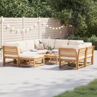 vidaXL 10-tlg. Garten-Lounge-Set mit Kissen Massivholz...