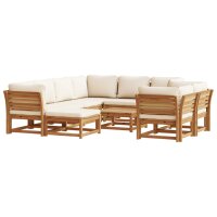 vidaXL 10-tlg. Garten-Lounge-Set mit Kissen Massivholz...