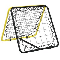 vidaXL Fu&szlig;ball-Rebounder Doppelseitig Verstellbar Gelb Schwarz Stahl