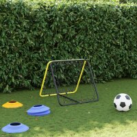 vidaXL Fu&szlig;ball-Rebounder Doppelseitig Verstellbar Gelb Schwarz Stahl