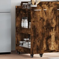 vidaXL Schrank mit Rollen R&auml;uchereiche 60x22x79 cm Holzwerkstoff