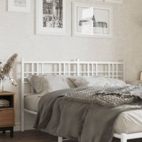 vidaXL Kopfteil Metall Weiß 160 cm