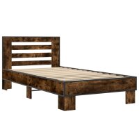 vidaXL Bettgestell R&auml;uchereiche 90x190 cm Holzwerkstoff und Metall