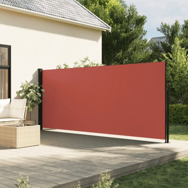 vidaXL Seitenmarkise Ausziehbar Terrakottarot 180x500 cm