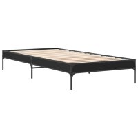 vidaXL Bettgestell Schwarz 90x190 cm Holzwerkstoff und Metall