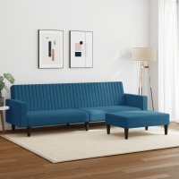 vidaXL 2-tlg. Sofagarnitur Blau Samt