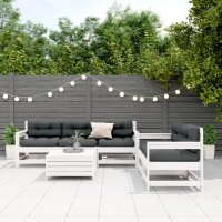 vidaXL 6-tlg. Garten-Lounge-Set mit Kissen Weiß...