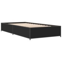 vidaXL Bettgestell Schwarz 90x190 cm Holzwerkstoff und Metall