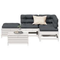 vidaXL 5-tlg. Garten-Lounge-Set mit Kissen Weiß...