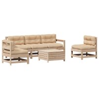 vidaXL 6-tlg. Garten-Lounge-Set mit Kissen Massivholz Kiefer