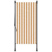 vidaXL Au&szlig;enrollo Orange und Wei&szlig; 100x270 cm Stoff und Stahl