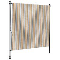 vidaXL Au&szlig;enrollo Gelb und Wei&szlig; 200x270 cm Stoff und Stahl