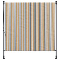 vidaXL Au&szlig;enrollo Gelb und Wei&szlig; 200x270 cm Stoff und Stahl