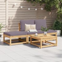 vidaXL 4-tlg. Garten-Lounge-Set mit Kissen Massivholz Akazie