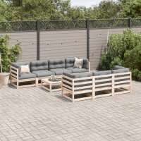 vidaXL 8-tlg. Garten-Sofagarnitur mit Kissen Massivholz Kiefer