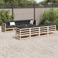 vidaXL 9-tlg. Garten-Sofagarnitur mit Kissen Massivholz Kiefer