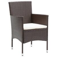 vidaXL Garten-Essst&uuml;hle 4 Stk. Poly-Rattan Braun