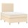 vidaXL Boxspringbett mit Matratze Creme 120x190 cm Stoff