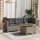 vidaXL Gartensofa mit Kissen 3-Sitzer Grau Poly Rattan