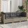 vidaXL Gartensofa mit Kissen 3-Sitzer Grau Poly Rattan