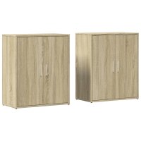 vidaXL Sideboards 2 Stk. Sonoma-Eiche 60x31x70 cm Holzwerkstoff