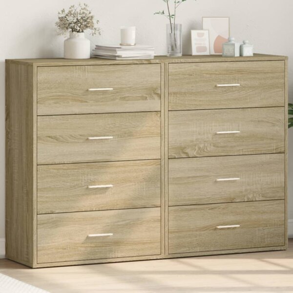 vidaXL Sideboards 2 Stk. Sonoma-Eiche 60x31x84 cm Holzwerkstoff